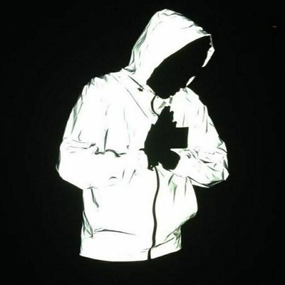 Männer Reflektierende Jacke Mantel Reiten Leuchtender Hoodie HipHop Windbreaker