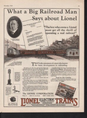 1924 LIONEL ELECTRIC MODEL TRAIN ROAD CHICAGO BYRAM RAILWAY