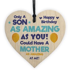 Son Birthday Gifts Funny Wooden Heart Joke Son Gift From Mum Funny Gift For Him