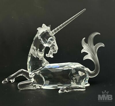 スワロフスキー(SWAROVSKI)ユニコーン Retired Swarovski Austrian Crystal Unicorn Signed Glass Figurine w