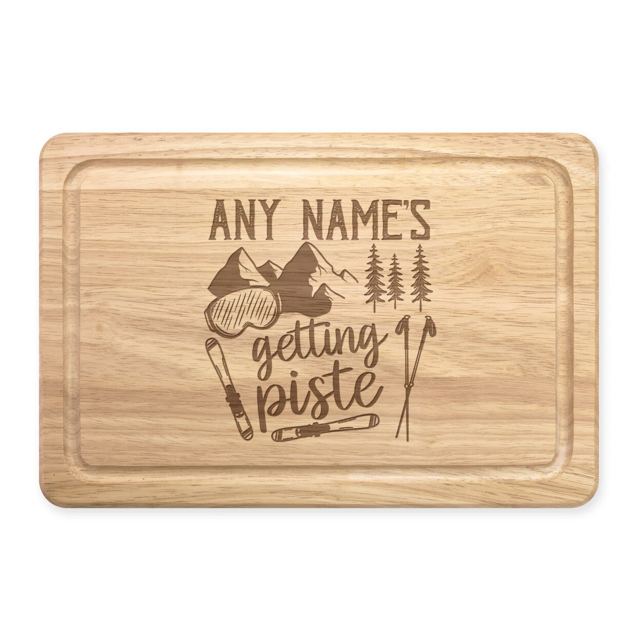 Personalised Getting Piste Skiing Rectangular Chopping Board Wedding Stag Do