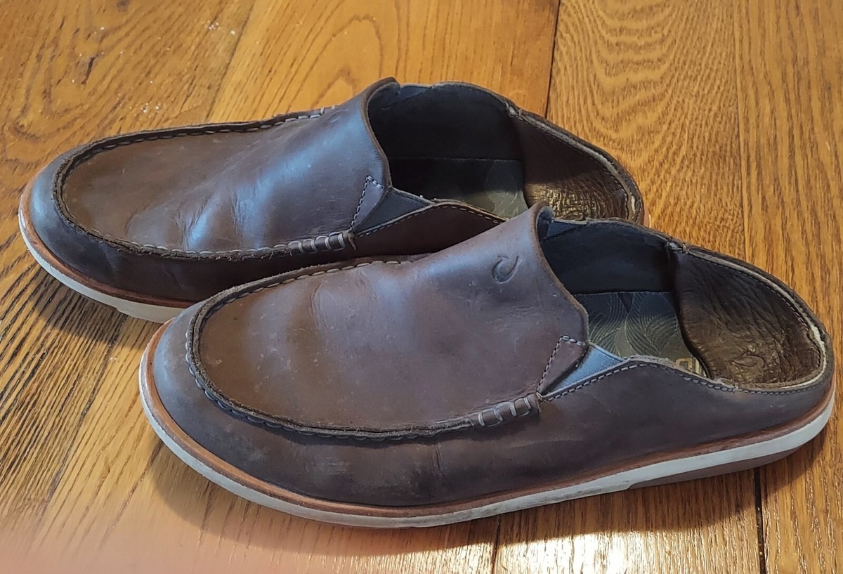 Olukai Kalia Slip On Leather Shoes Mens Size 11 Black OluKai Kalia Slip-On Comfort Shoes Black Leather Men main image 3