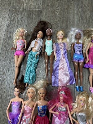 Mattel Barbies Antiguas Barbies Usadas 16 X Different Doll Bundle