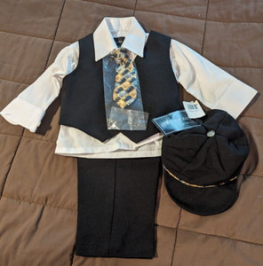 Color Me Nice Toddler Boys Size 6 Months, 5 Piece Suit, Black/White, NWT