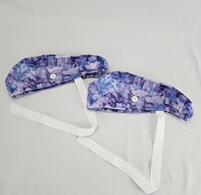 Women 2 Pcs Working Caps with Buttons and Ribbon Tie