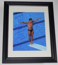 GREG LOUGANIS AUTOGRAPHED 8X10 COLOR PHOTO (FRAMED & MATTED) - USA OLYMPICS!
