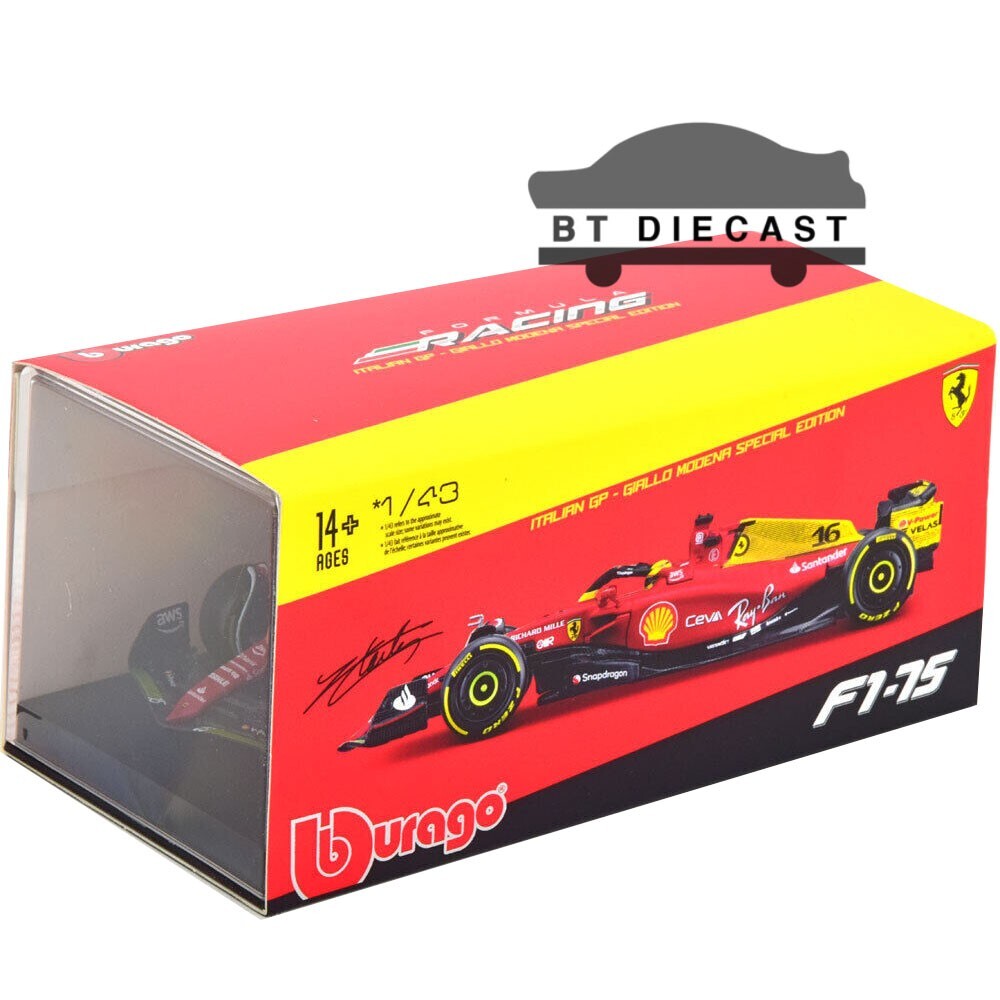 Bburago Ferrari F175 1/10 ミニカー Bburago Ferrari Formula 1 Racing F1-75 2022 1:18 #55 Carlos