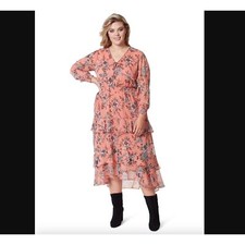 Sold Out NWT Jessica Simpson Maxi Dress in Floral Coral NEW 3XL Plus Feminine