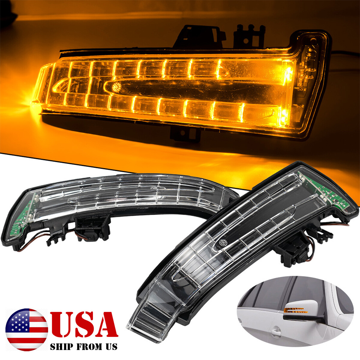 Turn Signal LED Light Indicator Side Mirror For Mercedes Benz W204 C204 W212