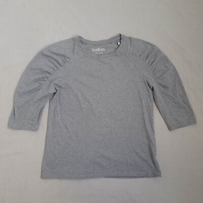 ba&sh Damen T-Shirt Bluse Größe 0 US 2 XS 100% Baumwolle 1/2 Arm Boho Bauer