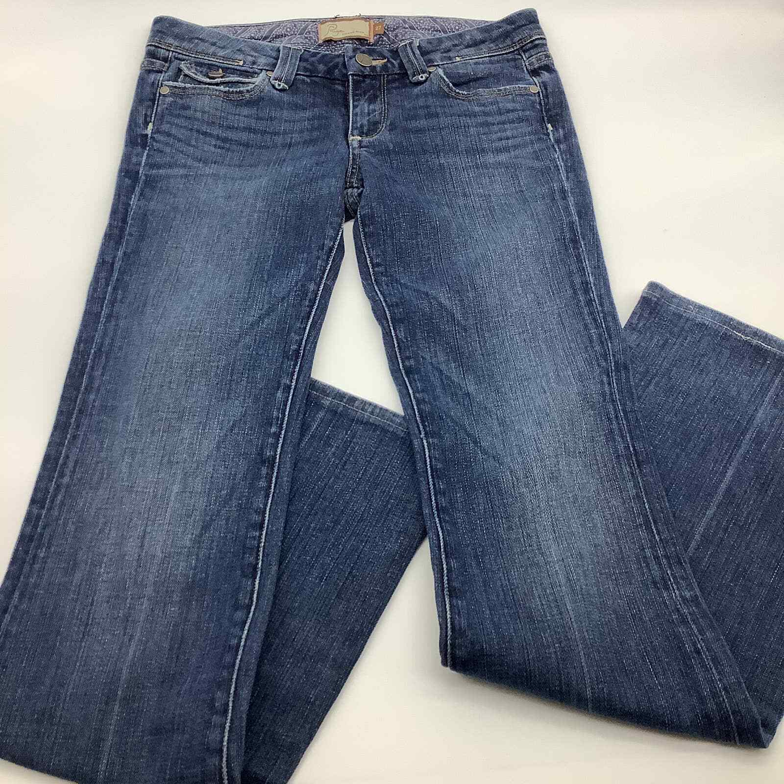 PAIGE JEANS FLARE BOTTOMS 27 BLUE PICO 