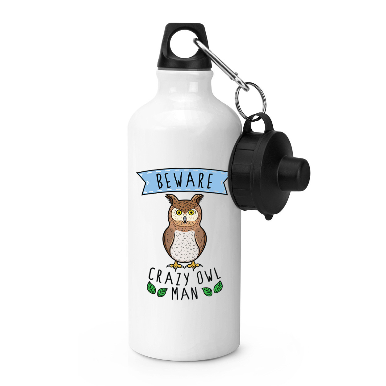 Beware Crazy Owl Man Sports Drinks Bottle Camping - Funny Cute Animal Bird