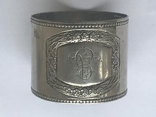 K & K NAPKIN RING ANTIQUE VINTAGE SILVER ALPACCA