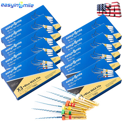 #ad 10PK Dental Endodontic Rotary Files X3 Blue Max Files NITI Root canal Files 25MM $99.90