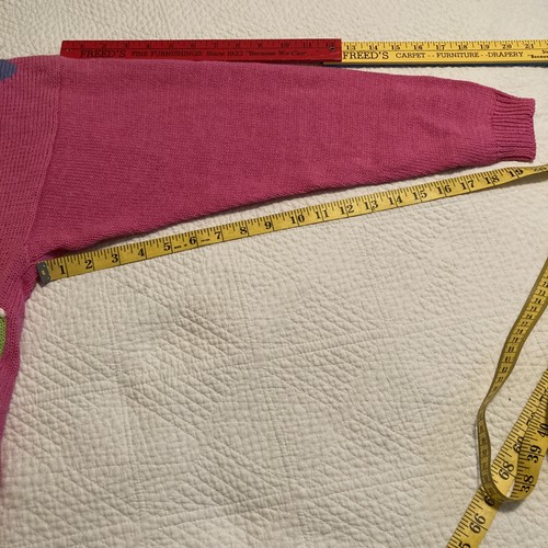 Vintage Santoria Sweater Vibrant Colors Thread Details SZ M Shoulder Pads ‘90’s - Picture 9 of 12