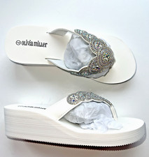Olivia Miller Womans Wedge Embellished with C...