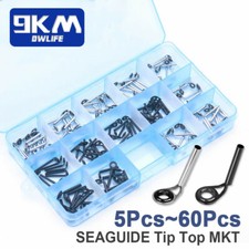 Kit de reparación de guía de punta de caña de pescar micro negra/plateada construcción y reparación de caña de pescar