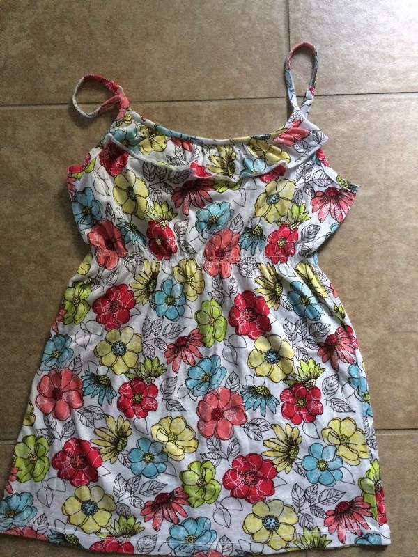 Arizona Kids Pretty Cotton Watercolor Floral Knit Top Size L