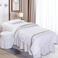 Beauty Massage Bed Full Cover Table Sheet SPA Cover Skirt Bedspread 1 Set