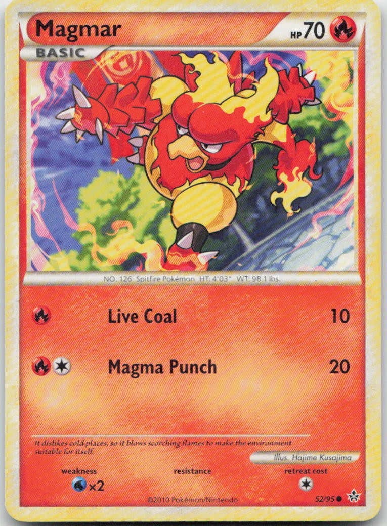 Magmar 52/95 Common HGSS Unleashed Pokemon MP