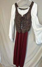Medieval Peasant Womens SMALL Cosplay Costume Corset Vest Dress 2-Pc Fair
