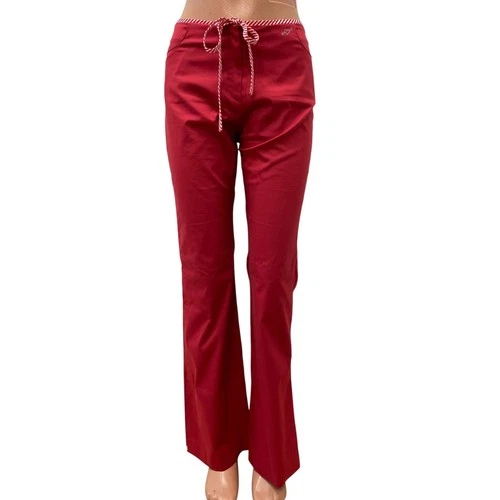 BLUGIRL BLUMARINE Women Vintage Red Flared Trousers Pants Split IT 42 - S