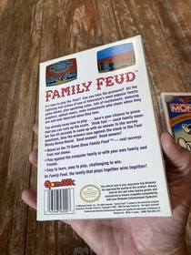 4 Nintendo NES Boxed Games Monopoly Family Feud Casino Kid Hollywood Nice!