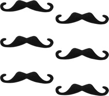 6 Pcs Fake Mustaches Self Adhesive Novelty Moustache Black Mustache Stickers