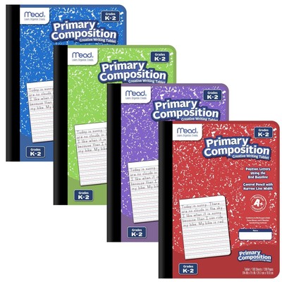Mead Primary Composition Book, 4 Pack, Primary Ruled Journal, Grades K-2, 7-1...