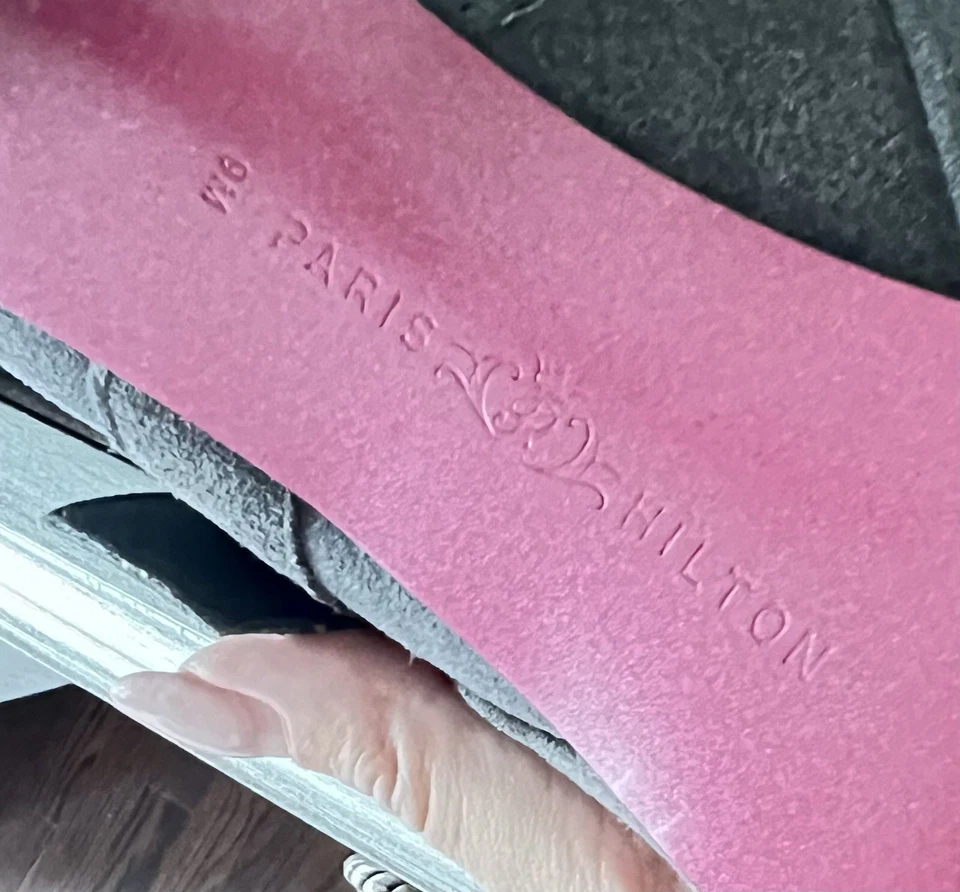 Paris Hilton Gray Suede Fur-Lined Stiletto Boots (Size 9) - Image 3 of 3