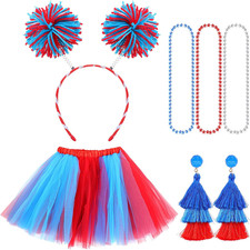6 Pcs 4Th of July Tutu Set Women Red White and Blue Accessories 250Th Tutu Patri