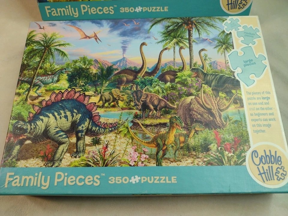 Cobble Hill Family Puzzles 2 Molokini Current & Prehistoric Party 350p Complete - Image 2 of 4