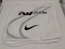 Nike Air Zoom White Black Nylon Track & Field Drawstring Shoe Bag 17×13" New