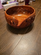 Hand Crafted Rosewood Filigree Yarn Bowl