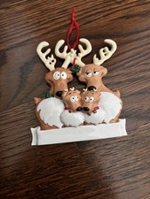 Reindeer Family Of 4 Christmas Ornament Do It Your Self Personalized Ornament