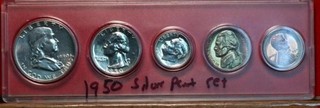 Uncirculated 1950 United States Silver Proof Set