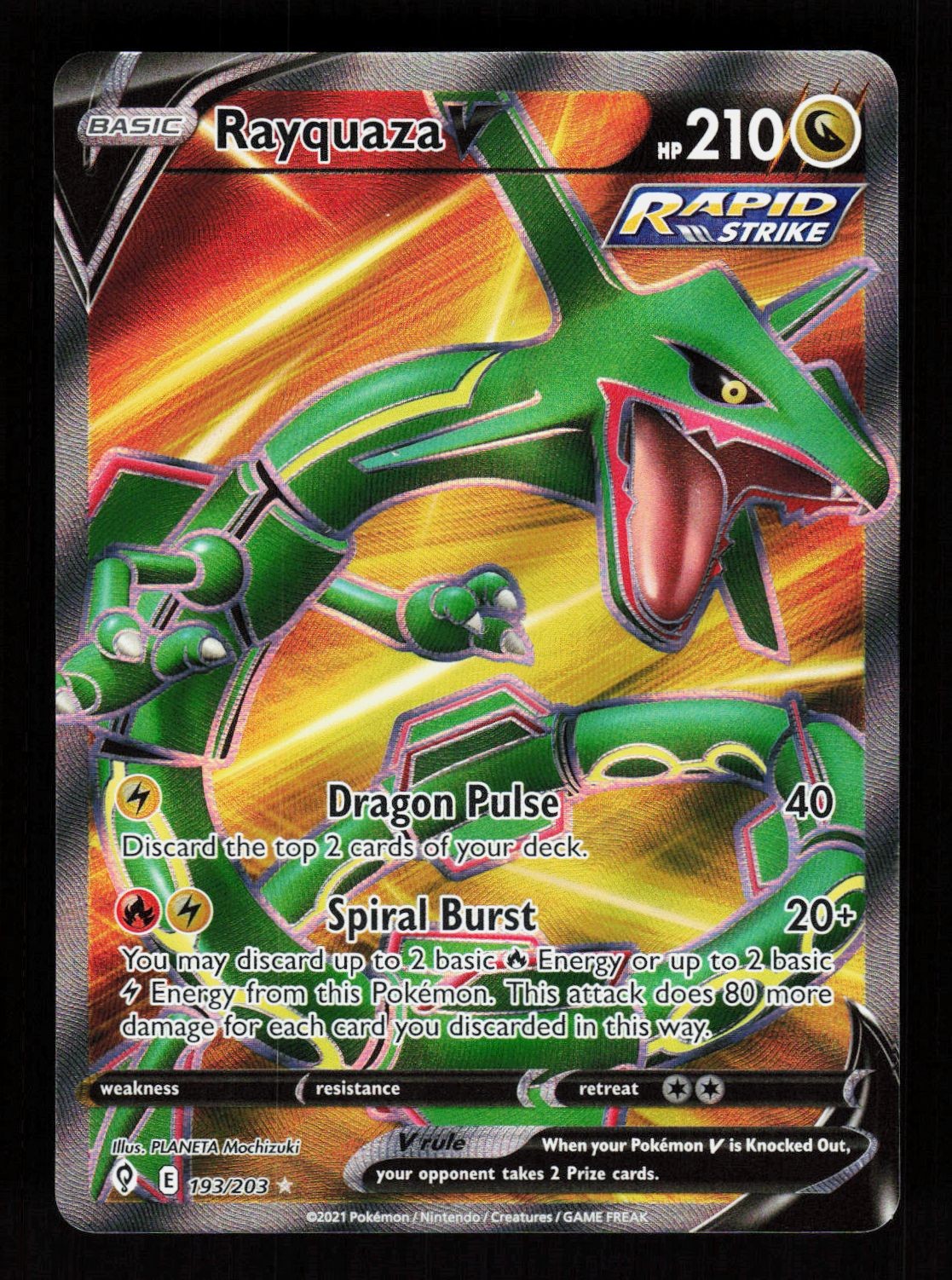 Rayquaza V 193/203 Evolving Skies Rare Ultra Pokemon NM