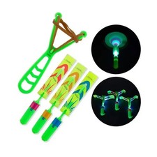 5PCS LED Slingshot Flying Copters Light-Up Arrow Rocket Toys, Outdoor Party Favo