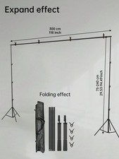 10x8ft Photography Backdrop Background Stand Support System Kit Black Carry Bag