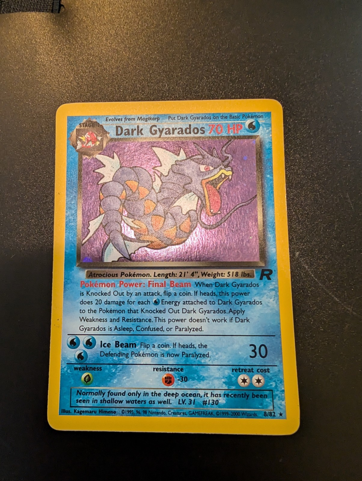 Dark Gyarados Holo Rare Unlimited - Team Rocket 8/82 - Vintage Pokémon Card MP