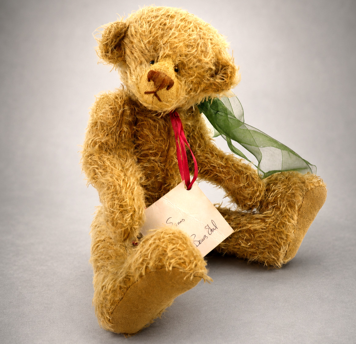 Artist Nancy Evans Teddy Bear mohair jointed 11" Sammy vintage handmade artisan