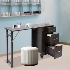 Mesa de manicura para escritorio de uñas con 3 cajones mesa de manicura independiente plegable rectangular