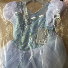 Disney Store Girl's Blue Cinderella Princess Costume Dress Size 7/8 NWT