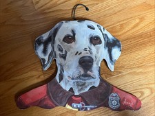 Vintage Dalmatian Annie Rhinehart/ Stupell Dog Wooden Hanger RED HOOK FD Mint