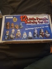 Vtg Wee Crafts Nativity Set 12 Pc Painted 1.5...