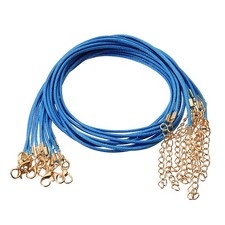 10pcs Waxed Necklace Cord Bulk, 18" 2mm Necklace Ropes Pale Blue