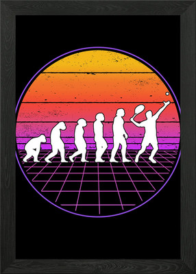 Tennis Evolution Vaporwave Framed Wall Art Poster Canvas Print Picture