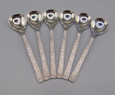 SET OF 6 VINERS STUDIO COFFEE SPOONS - BARK PATTERN