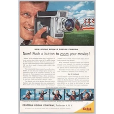 1961 Kodak Zoom 8 Reflex Movie Camera Vtg PRINT AD Zoom Your Movies