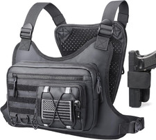 Chest Bag for Men Women, Tactical Chest Rig with Holster, Sport Chest Pack for O